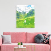 Schattigee konijn in Mountain Uitzicht Canvas Afdruk (Insitu (Woonkamer))