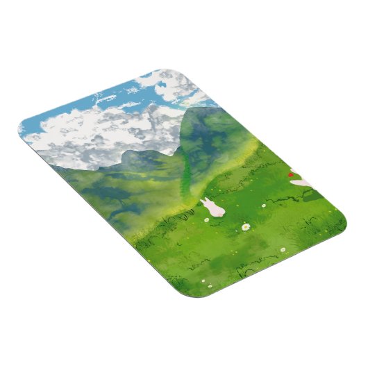 Schattigee konijn in Mountain Uitzicht Magneet (Rechterzijde)