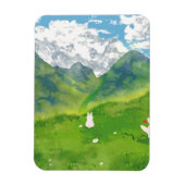 Schattigee konijn in Mountain Uitzicht Magneet (Verticaal)