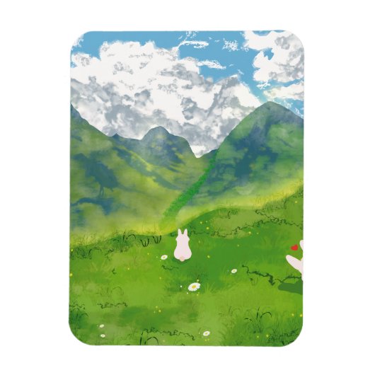 Schattigee konijn in Mountain Uitzicht Magneet (Verticaal)