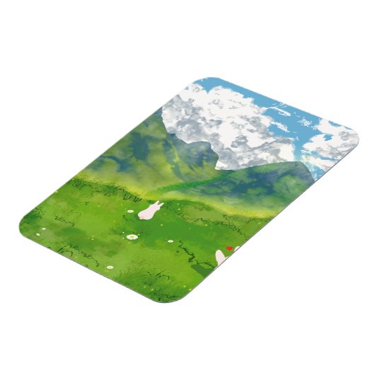 Schattigee konijn in Mountain Uitzicht Magneet (Linkerzijde)