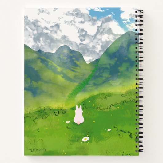 Schattigee konijn in Mountain Uitzicht Notitieboek (Achterkant)