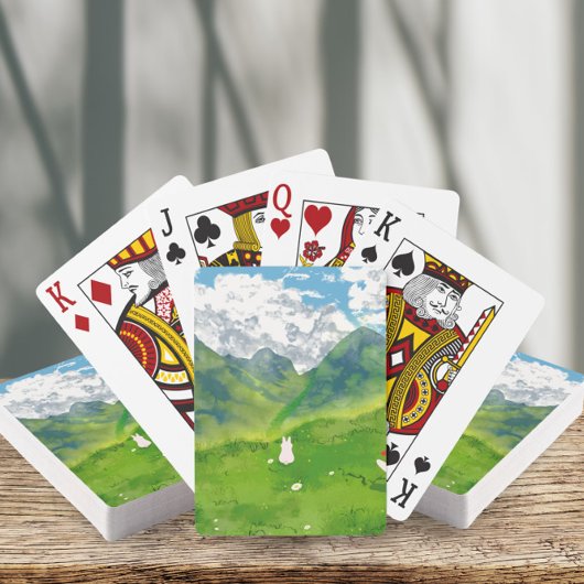 Schattigee konijn in Mountain Uitzicht Pokerkaarten