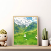 Schattigee konijn in Mountain Uitzicht Poster