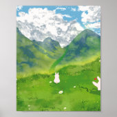 Schattigee konijn in Mountain Uitzicht Poster (Voorkant)