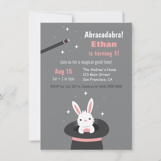 Schattigee konijn in Pet Kinder magische thema ver Kaart (Voorkant)