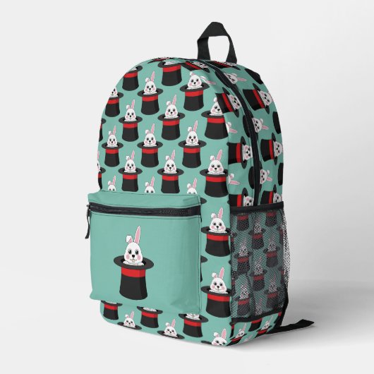 Schattigee konijn in Wizard Pet Pattern Bedrukte Rugzak (Achterkant Hoek Rechts)