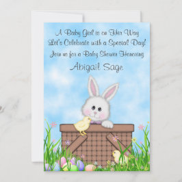 Schattigee konijn, kuikens, paaseieren Baby shower Kaart