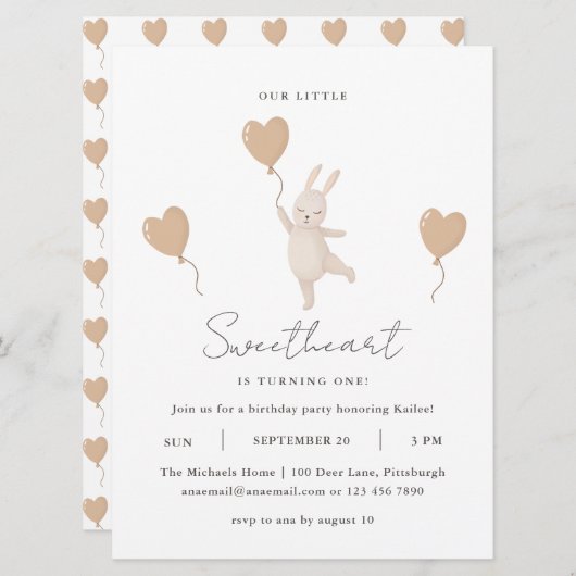 Schattigee konijn Onze kleine liefje draait er een (Voorkant / Achterkant)