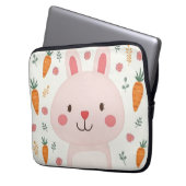 Schattigee Konijn wortel Laptop Hoesjes Laptop Sleeve (Voorkant Links)
