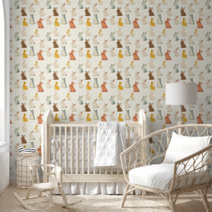 Schattigee konijnen, beige gemuteerde kleuren voor behang