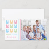 Schattigee konijnen blij met Pasen Feestdagenkaart (Voorkant / Achterkant)