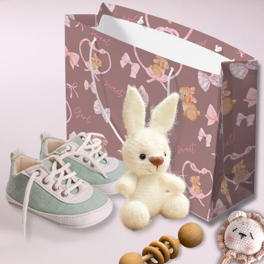 Schattigee konijnen & bogen geschenktas groot cadeauzakje