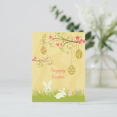 Schattigee konijnen & eierboom Easter briefkaart (Staand voorkant)