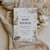 Schattigee konijnen en groen Baby shower Kaart