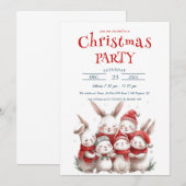 Schattigee konijnen en kerstfeest kaart (Voorkant / Achterkant)