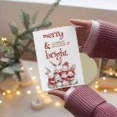 Schattigee konijnen en winter vrolijk en helder feestdagenkaart