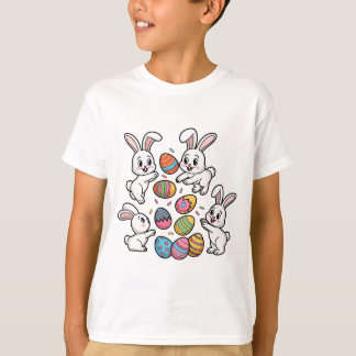 Schattigee konijnen gooien paaseieren t-shirt