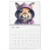 Schattigee konijnen in Hoodies 2026 Kalender 12 ma (Mar 2026)