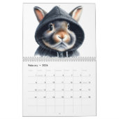 Schattigee konijnen in Hoodies 2026 Kalender 12 ma (Feb 2026)