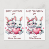 Schattigee konijnen Kind Valentijn klaslokaal Kaar Briefkaart (Voorkant)