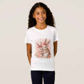 Schattigee konijnen knuffelen t-shirt (Voorkant volledig)
