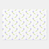 Schattigee konijnen paarse bloemen inpakpapier vel (Voorkant 3)