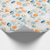 Schattigee konijnen Spring Blue en Sinaasappel pas Cadeaupapier (Hoek)