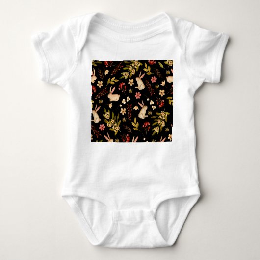 Schattigee konijnen: Waterverf handgetekend patroo Romper (Voorkant)