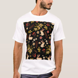 Schattigee konijnen: Waterverf handgetekend patroo T-shirt