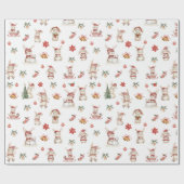 Schattigee konijnen Winter Wonderland Decoupage Cadeaupapier (Vlak)