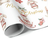 Schattigee konijnen Winter Wonderland gepersonalis Cadeaupapier (Rol Hoek)