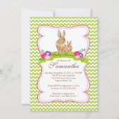 Schattigee konijnenbaby doucheuitnodigingen kaart (Voorkant)