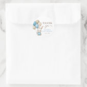 Schattigee konijnenballonnen | Blue Boy-Baby showe Ronde Sticker (Tas)