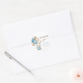 Schattigee konijnenballonnen | Blue Boy-Baby showe Ronde Sticker (Envelop)