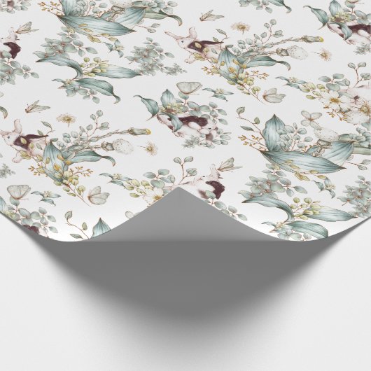 Schattigee  konijnenbloemen ontkoppeling cadeaupapier (Hoek)