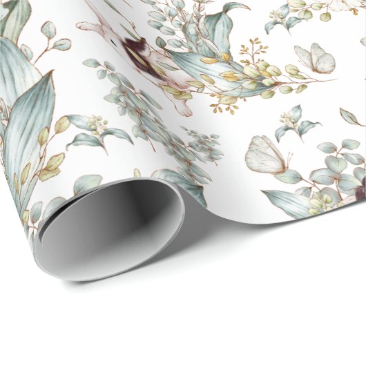 Schattigee  konijnenbloemen ontkoppeling cadeaupapier (Rol Hoek)