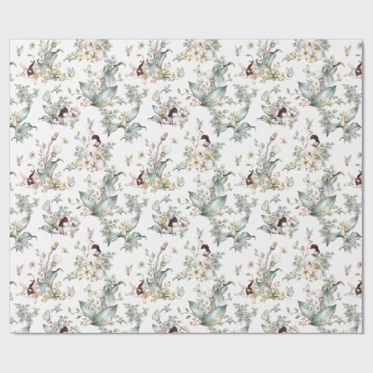 Schattigee  konijnenbloemen ontkoppeling cadeaupapier (Vlak)