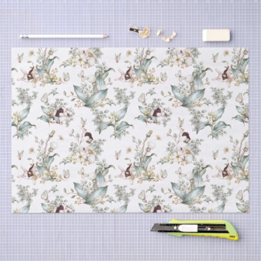 Schattigee konijnenbloemen ontkoppeling tissuepapier (Craft)