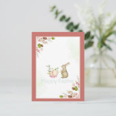 Schattigee konijnenbloemen paaseieren feestdagenkaart (Staand voorkant)