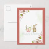 Schattigee konijnenbloemen paaseieren feestdagenkaart (Voorkant / Achterkant)