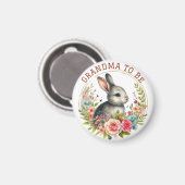 Schattigee konijnenbloesem oma om aankondiging te  magneet (Voorkant / Achterkant)