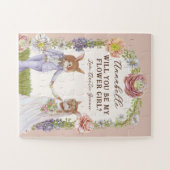 Schattigee konijnenbruiloft, jij wordt mijn Bloeme Legpuzzel (Horizontaal)