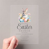 Schattigee konijneneierjacht en paasbrunch acryl uitnodigingen (Insitu (Draagbaar))