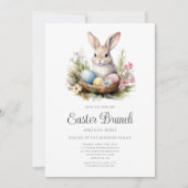 Schattigee konijneneierjacht en paasbrunch kaart (Voorkant)