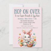 Schattigee konijneneierjacht en paasbrunchuitnodig kaart (Voorkant)