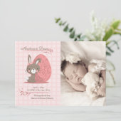 Schattigee konijnenfoto geboorteaankondiging aankondiging (Staand voorkant)