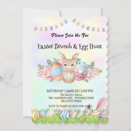 Schattigee konijnenhaas jacht ei Happy Paasdag Par Kaart