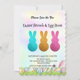 Schattigee konijnenhaas jacht ei Happy Paasdag Par Kaart