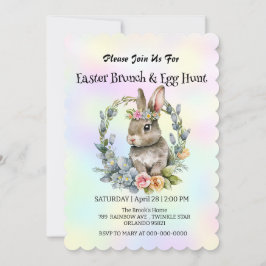 Schattigee konijnenhaas jacht ei Happy Paasdag Par Kaart